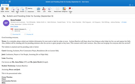 image of an email