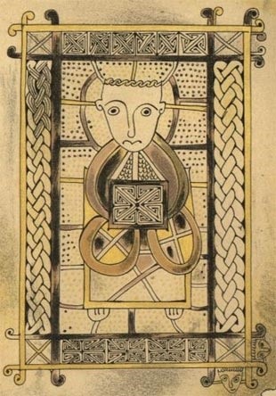 stained glass window image of Mark