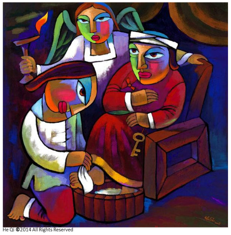 art depicting foot washing