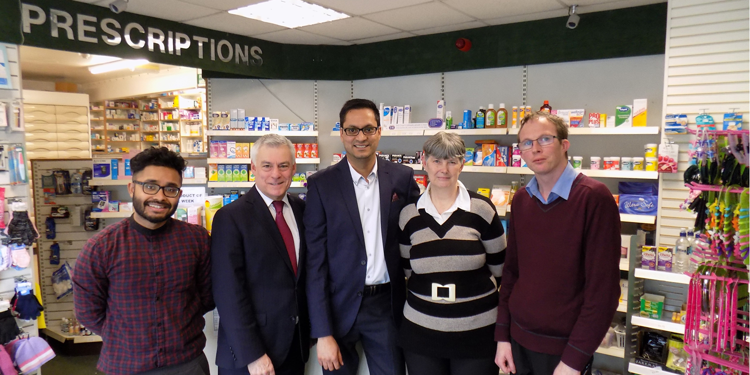 David Ward visiting Fagley Road Pharmacy