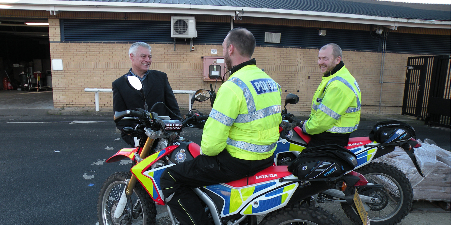 David Ward with officers from West Yorkshire Police Quad Squad