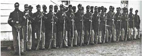 A company of 4th USCT (United States Colored Troops) 