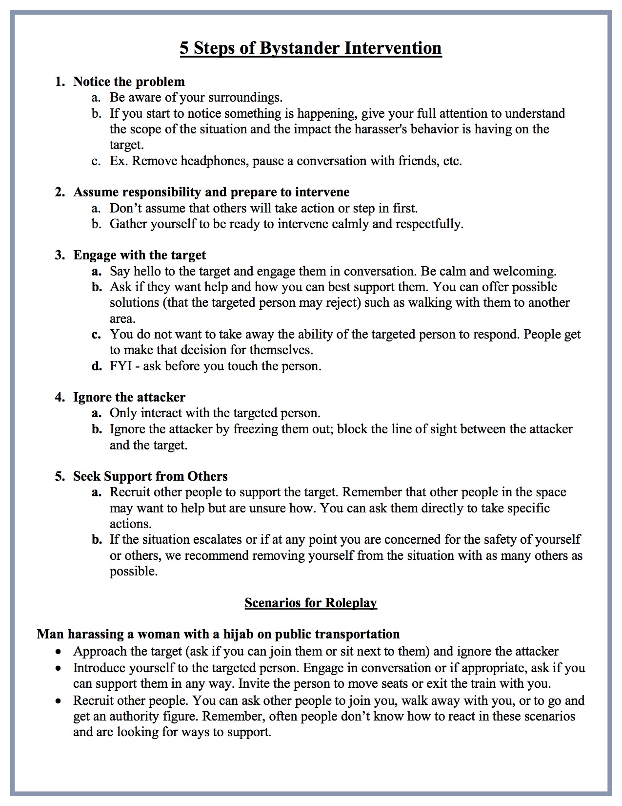 How to be an active bystander - District 30 Democratic Club