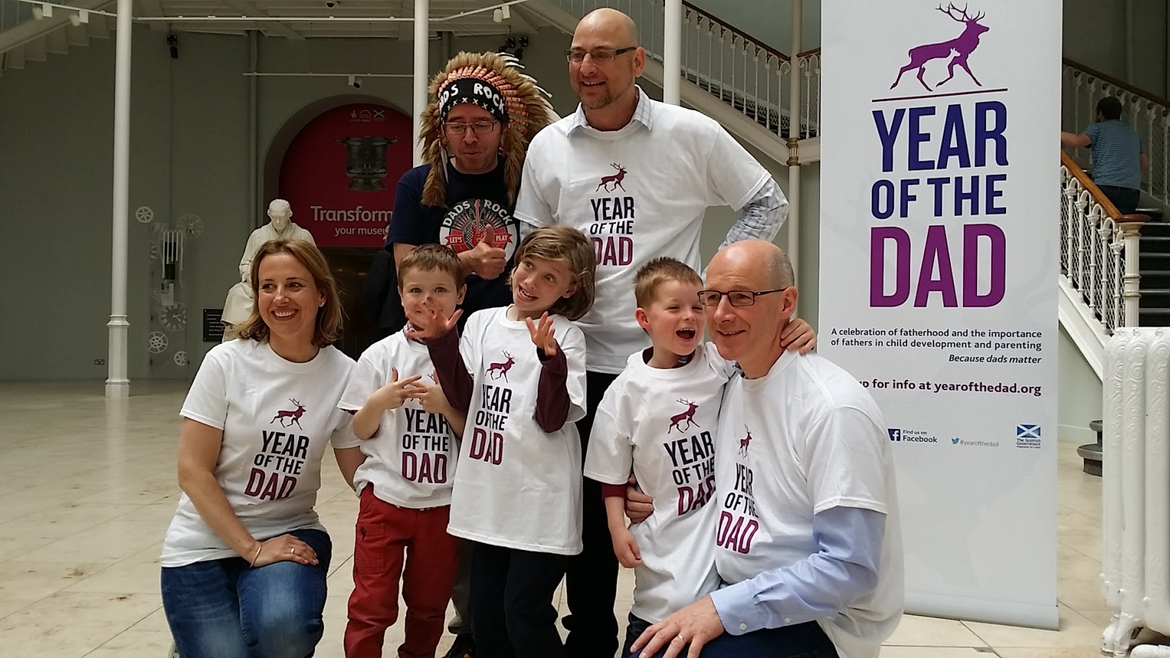 Douglas and sons with John Swinney and others at the announcement of Year of the Dad in June 2015