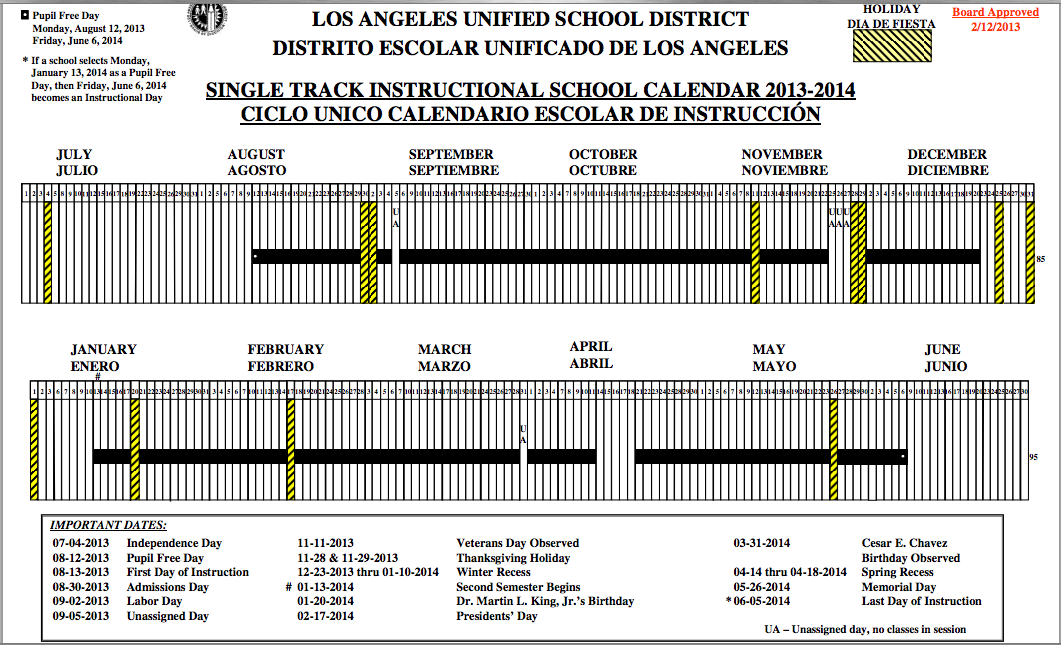 LAUSD Calendar The Incubator School LAUSD Calendar The Incubator School