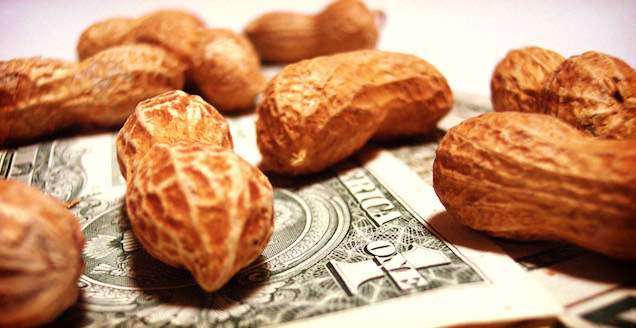 Image of peanuts and dollar bills (CC-lic)