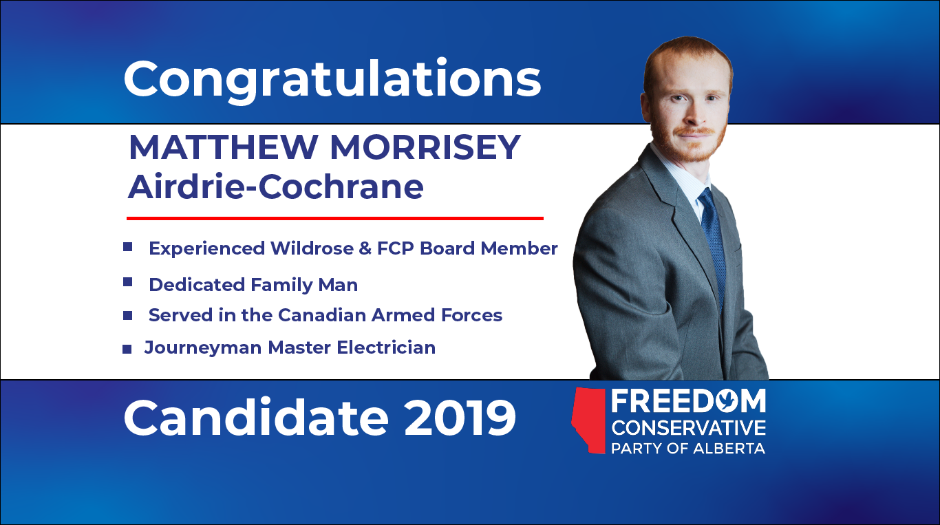RELEASE: Matthew Morrisey Nominated as FCP Candidate for Airdrie-Cochrane