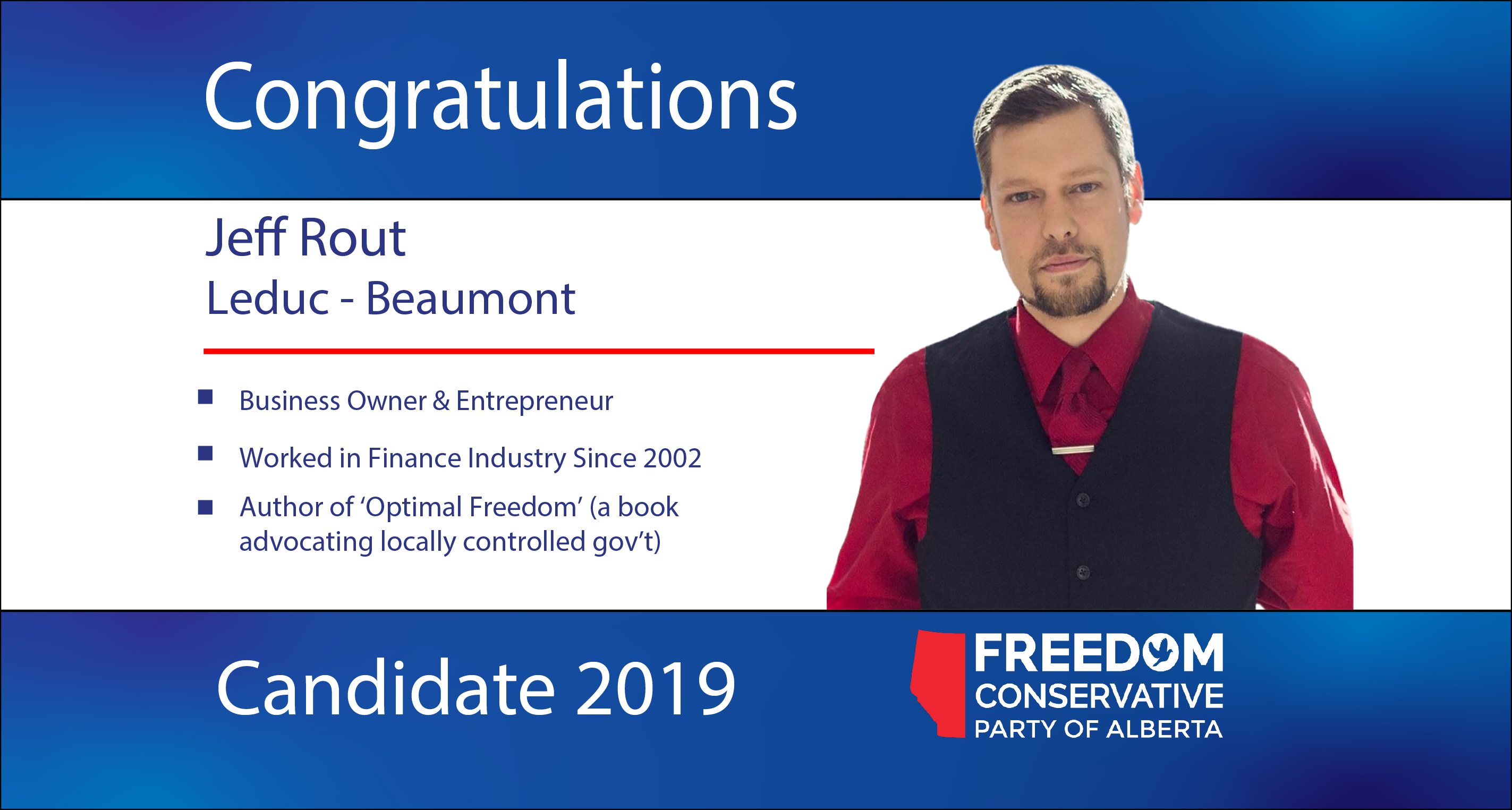 RELEASE: Jeff Rout Nominated as FCP Candidate for Leduc - Beaumont