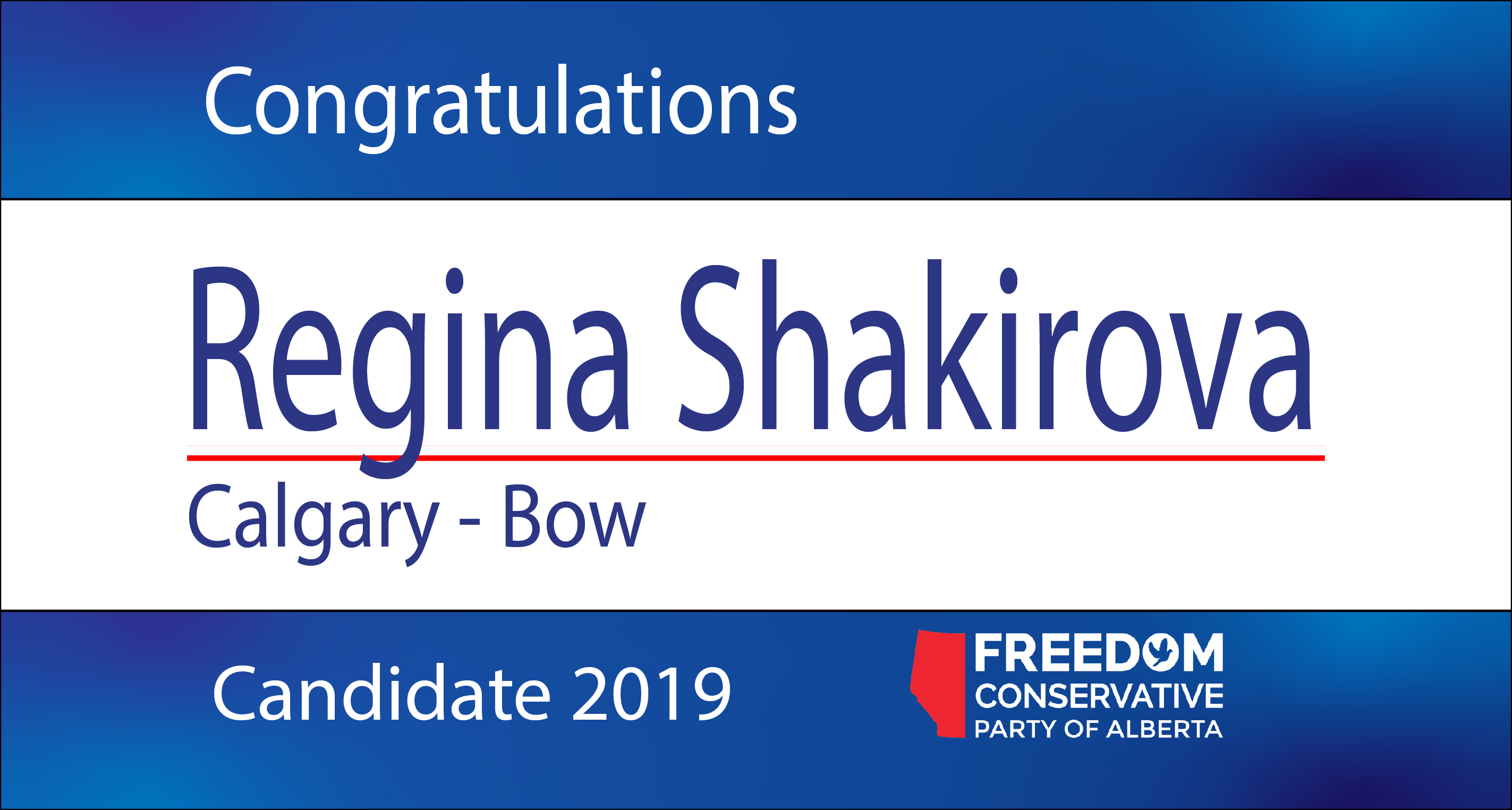 RELEASE: Regina Shakirova Nominated as FCP Candidate for Calgary - Bow