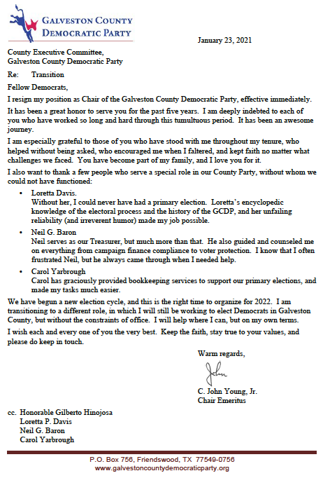 Resignation letter