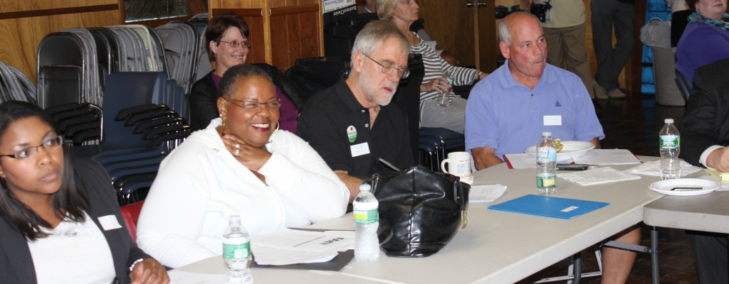 Howie Hawkins taking notes during the labor presentation