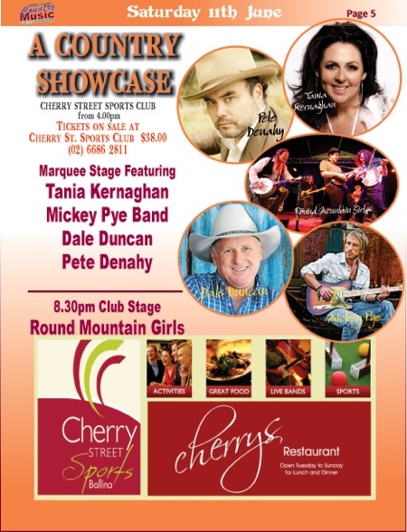 Country Music Showcase Saturday 11 June