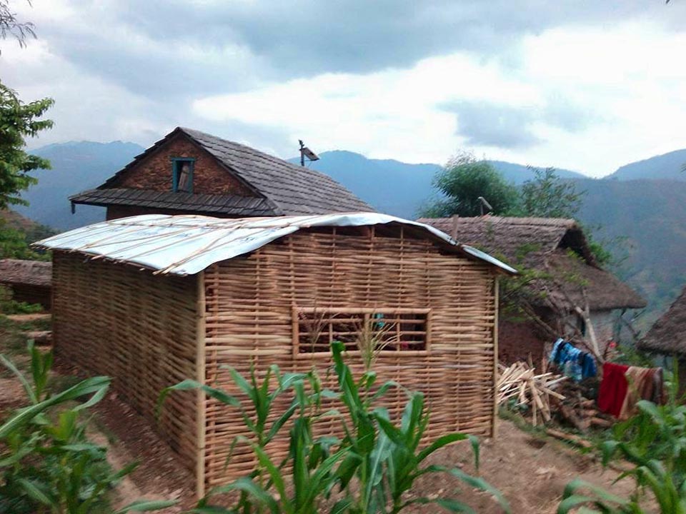 Partners in Sustainable Learning Build Bamboo Shelters WeHelpNepal