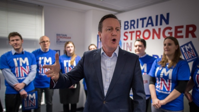 Then British Prime Minister David Cameron, speaking in opposition to the 2016 Brexit referendum.