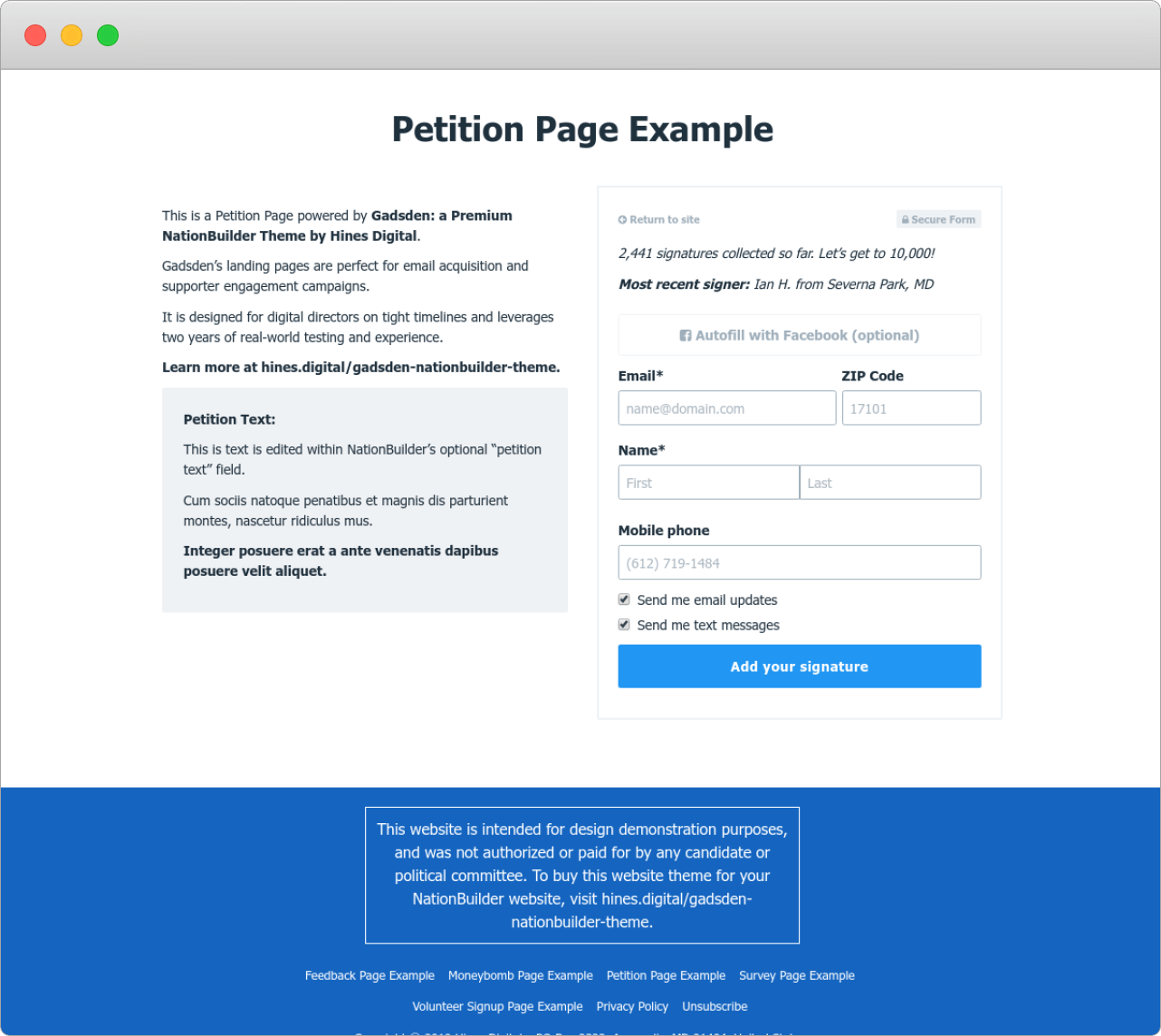 Screenshot: Two-Column Layout