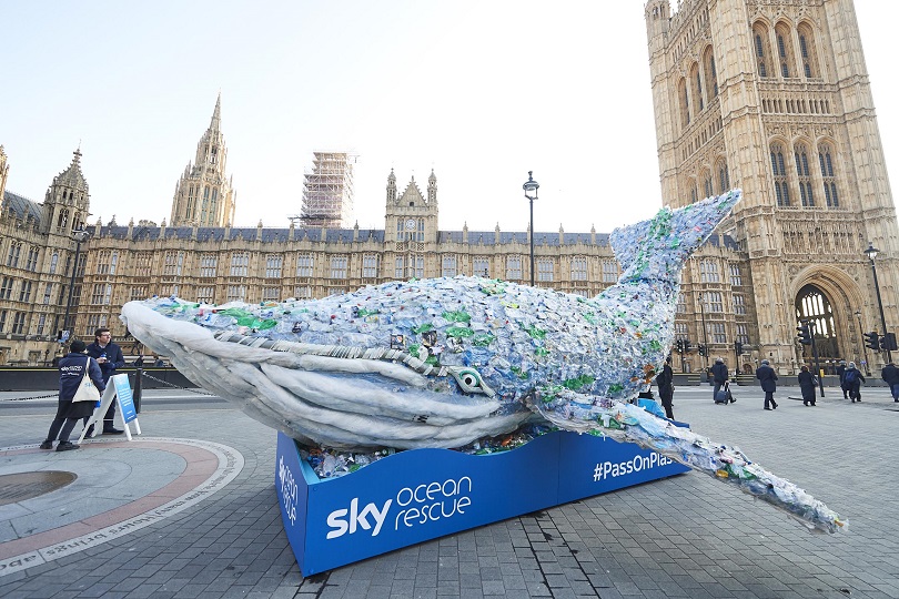 #PassonPlastics Plasticus the whale visits Parliament to highlight plastic pollution