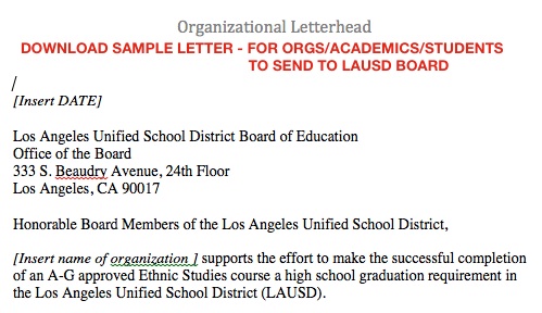 download forms ethnic studies now sample letter to school board member