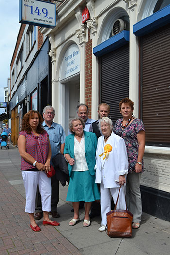 Local Lib Dems outside the proposed venue