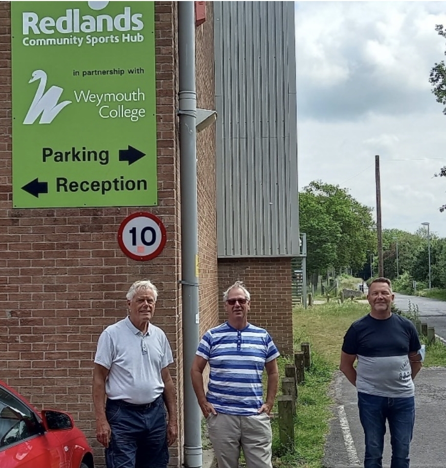 Councillor Legg, Councillor Northam &. Councillor Gray outside Redlands Community Sports Hub