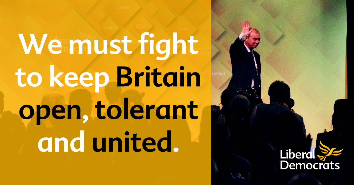 We must fight to keep Britain open, tolerant and united - Tim Farron's speech to Conference