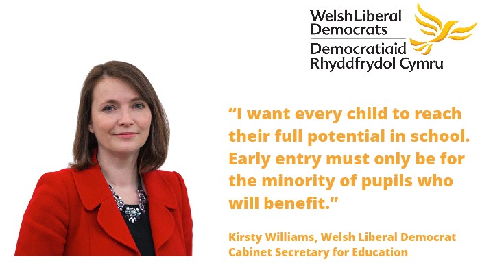 Kirsty Williams announces measures to prevent pupils being entered too early for exams