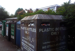 Overflowing Recycling Bins: Shoplands shoplands-bins.png