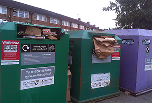 Overflowing Recycling Bins: Woodhall woodhall-bins.png