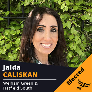 Jaida Caliskan - Councillor for Welham Green and Hatfield South