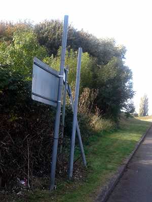 Bent sign on Waterside Bent sign on Waterside