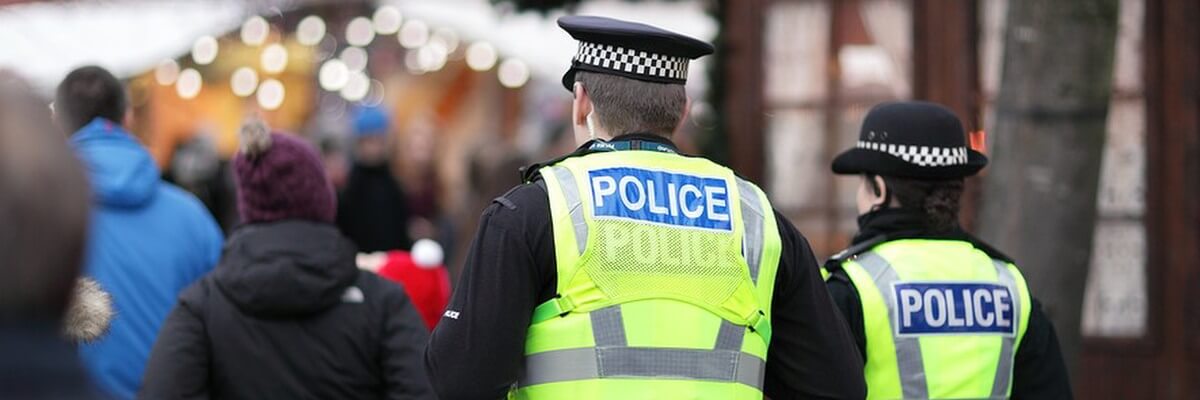 Two police officers on patrol.