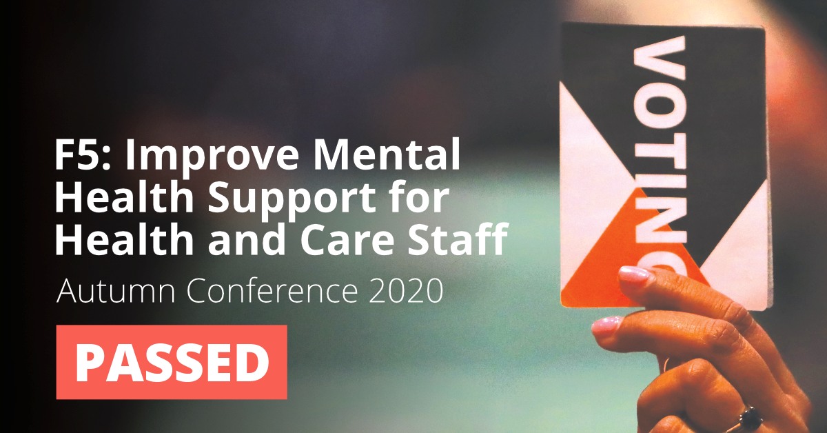 F5: Improve Mental Health Support for Health and Care Staff
