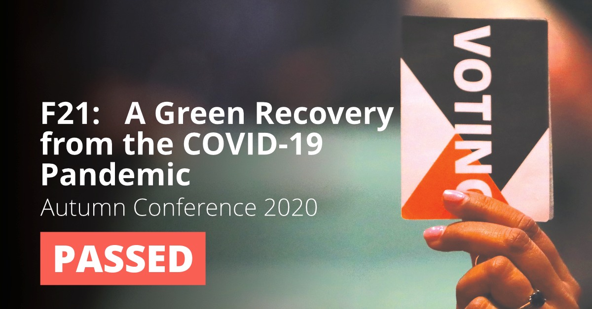 F21: A Green Recovery from the COVID-19 Pandemic