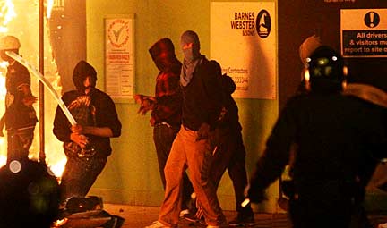 Tottenham youth confront the Riot Squad. Tottenham youth confront the Riot Squad, August 7, 2011. Photo Vault9 newswire.
