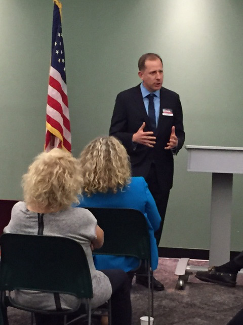 Speaking to voters in Solana Beach