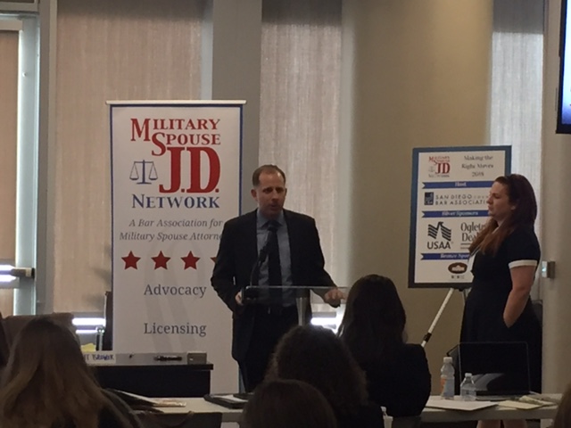 Speaking to Military Spouses JD Network at County Bar Office in Oct 18