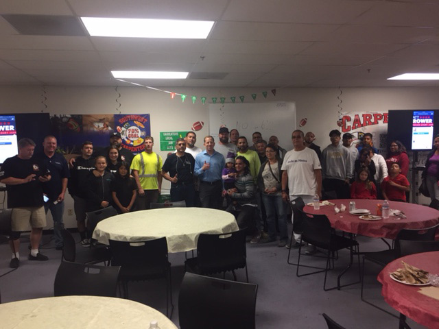 Monday Night Football with the Southwest Regional Council of Carpenters in Oct 18