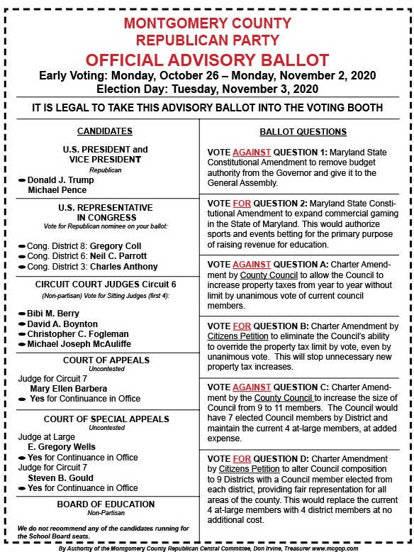 Final 2020 Pre Election - Montgomery County Republican Party