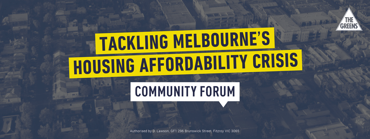 Community Forum on housing affordability banner