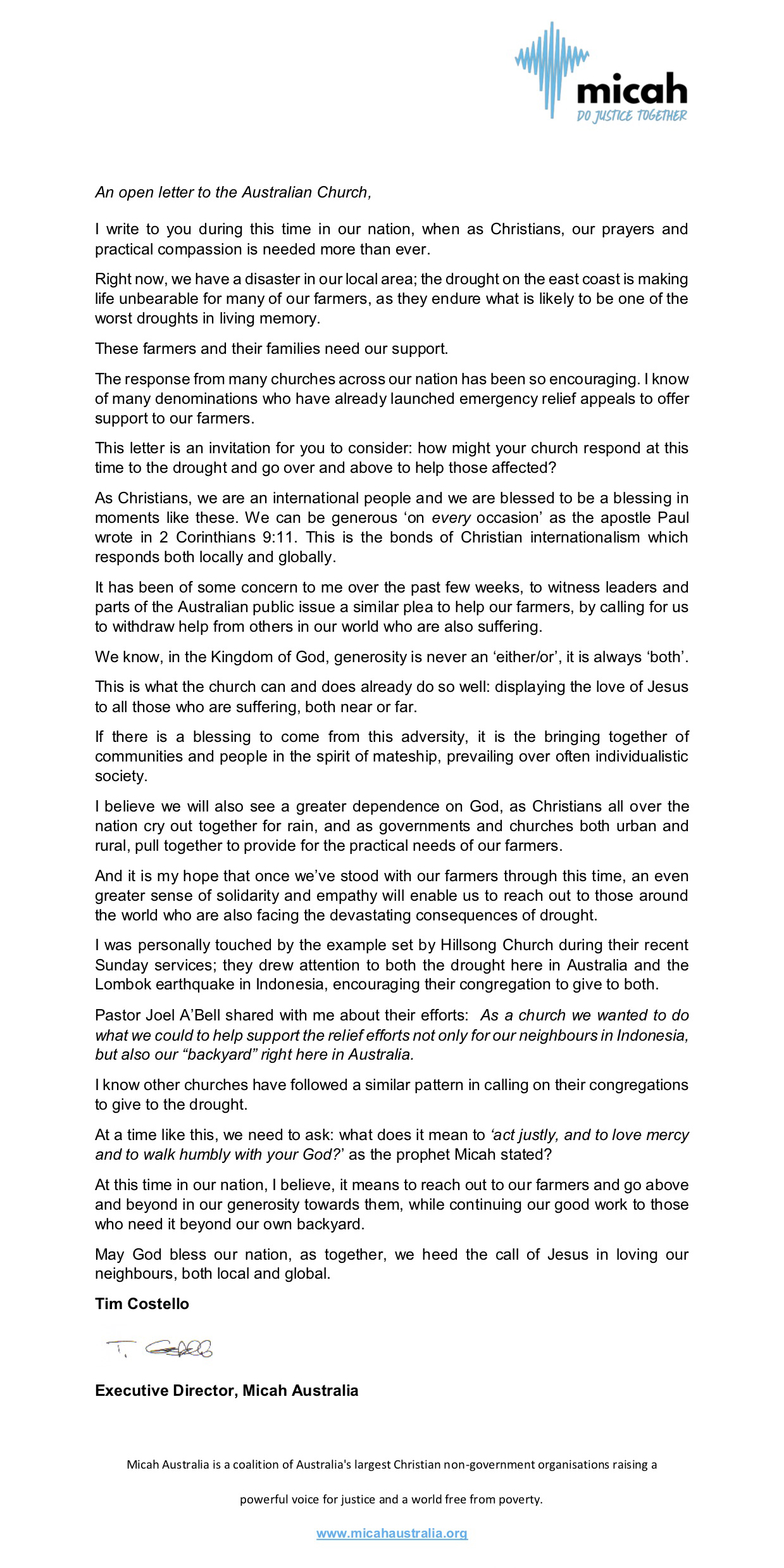 a letter to the australian church from tim costello micah church letter