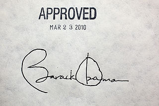 Obama's Healthcare Signature, from Wikipedia