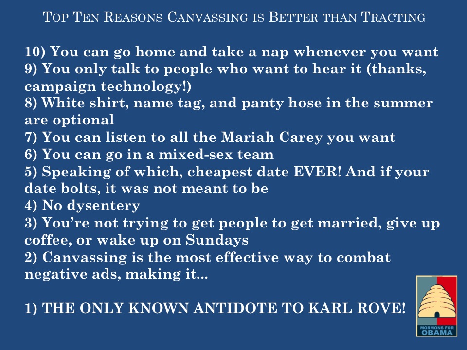 Top 10 reasons canvassing better than tracting