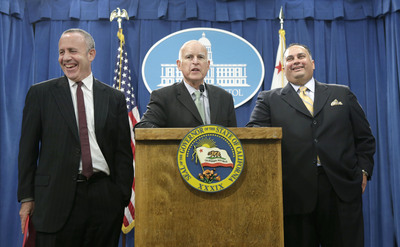 Jerry Brown, John Perez, Darrell Steinberg,