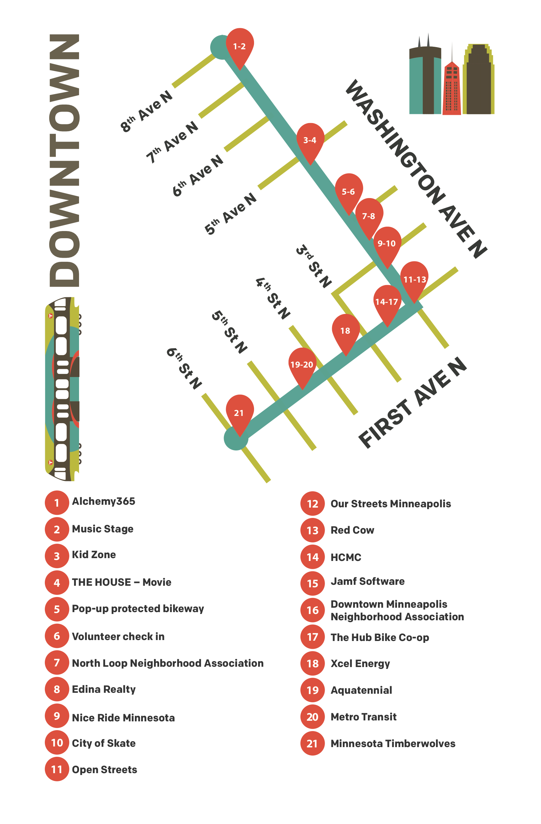 Open Streets Downtown Map