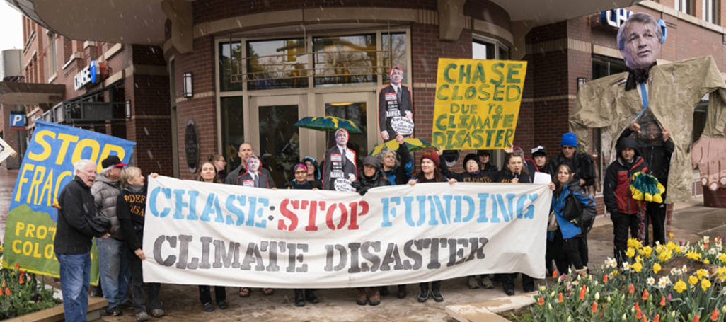 350 Colorado protest outside Chase