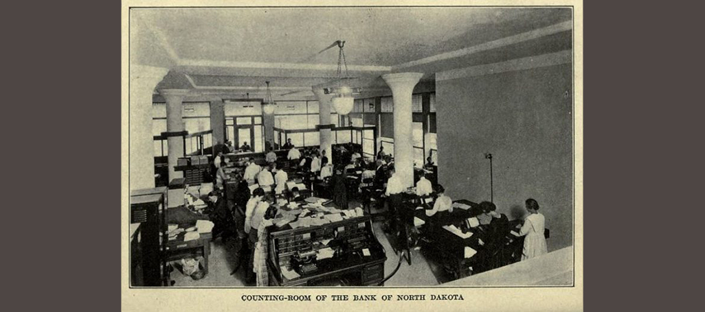 Counting room of the Bank of North Dakota