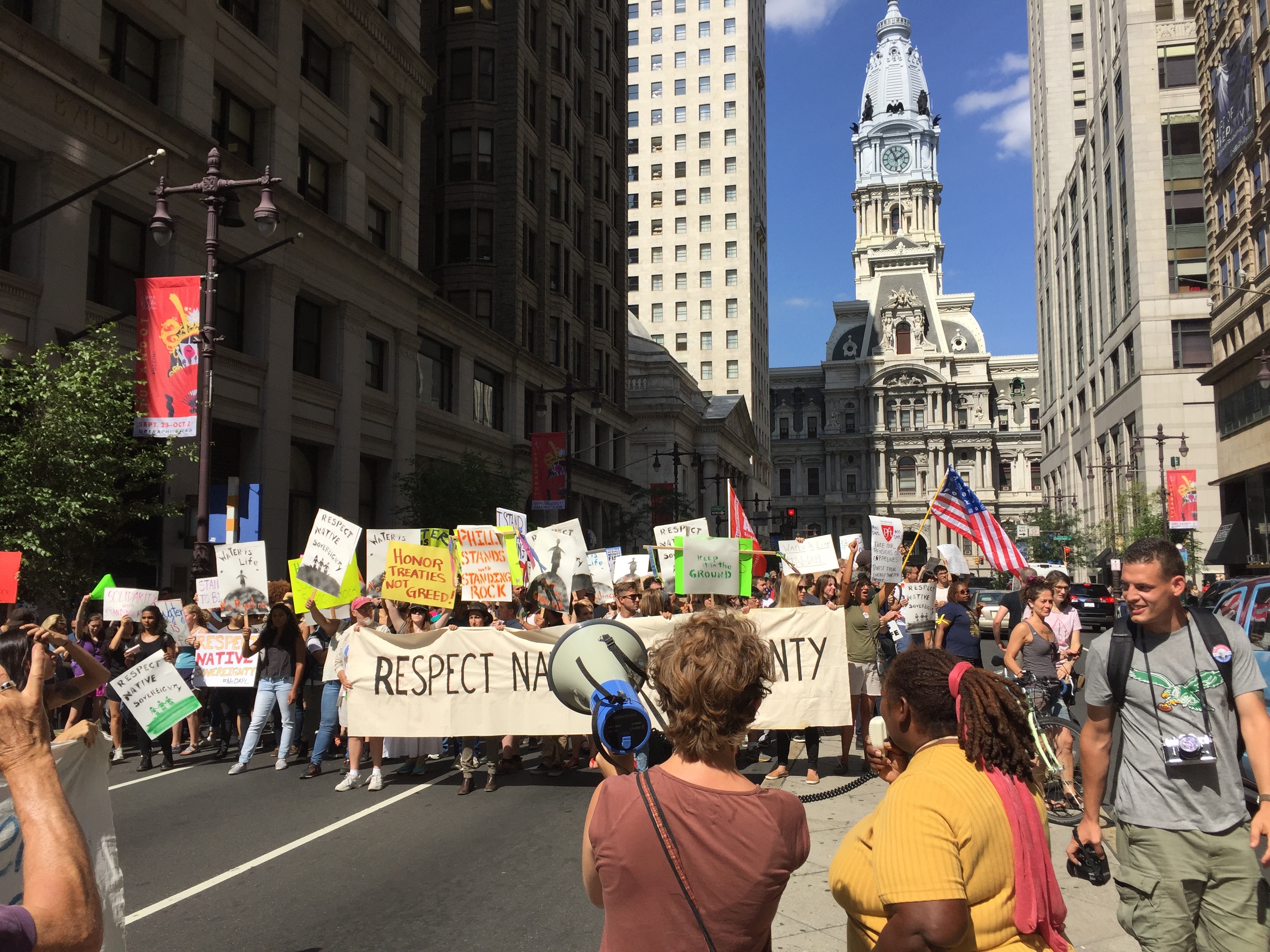 Zalaka speaking to assembled March