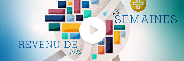 Vidéo avec texte 26 semaines revenu de 100%