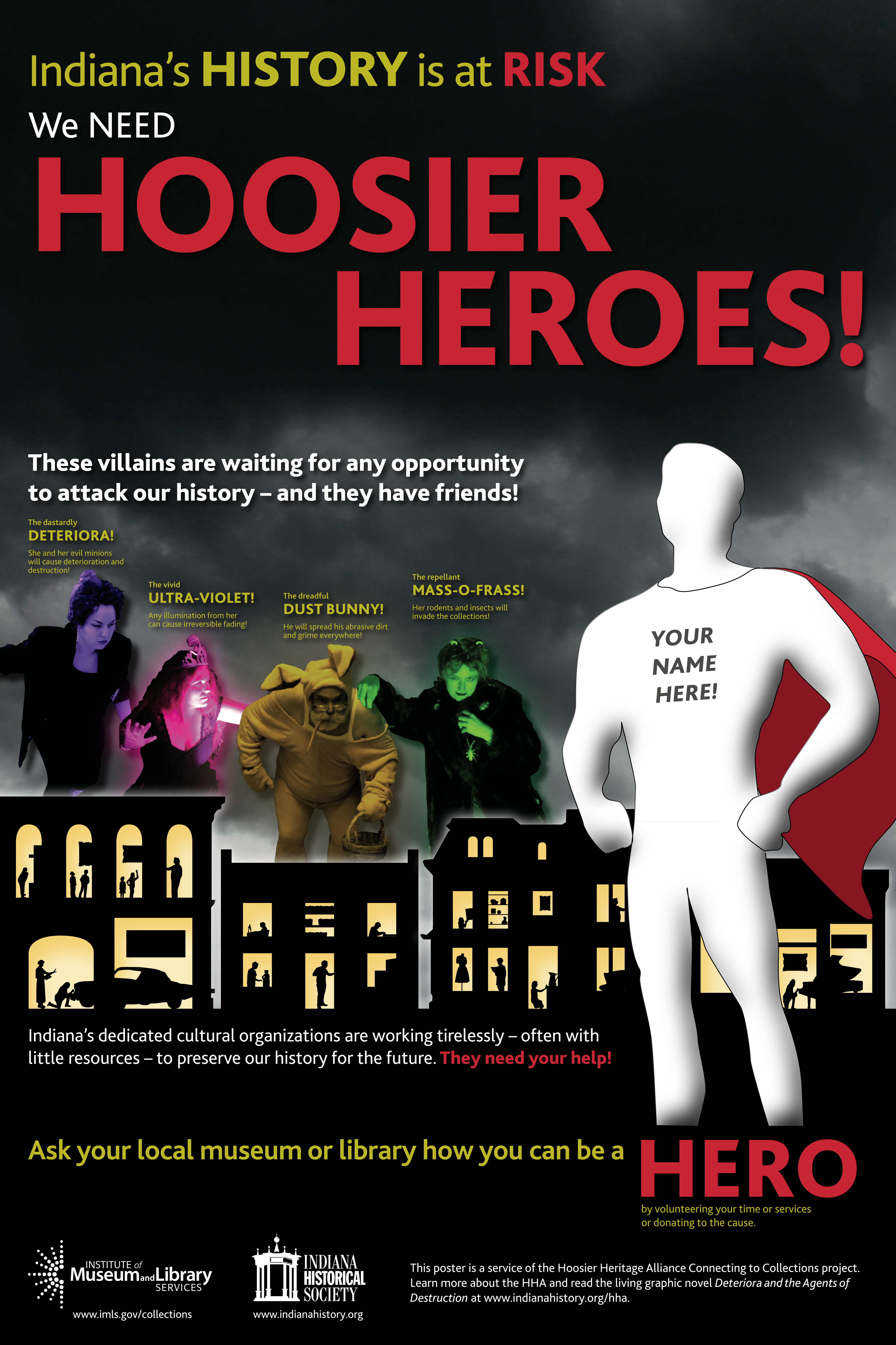 Promotional poster for <i>Deteriora and the Agents of Destruction</i>. Courtesy of the Indiana Historical Society.