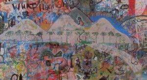 Fig. 3 Artist roadways surrounded by visitor content in the community mural. Photo courtesy of the Autry National Center, Los Angeles, CA.