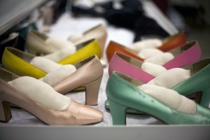Shoes in storage at the DHCC. Courtesy of the Drexel Historic Costume Collection, Drexel University.